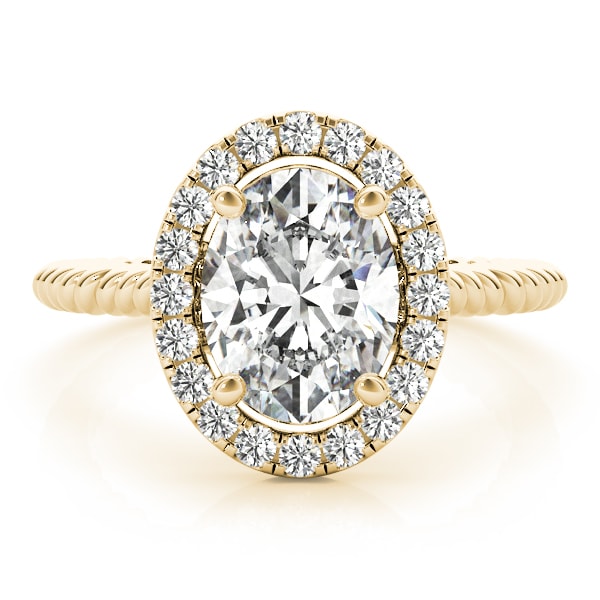 14K Yellow Gold 1 ct tw Halo Diamond Engagement Ring