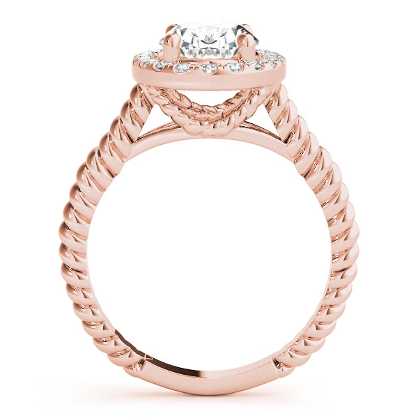 14K Rose Gold 1 ct tw Halo Diamond Engagement Ring
