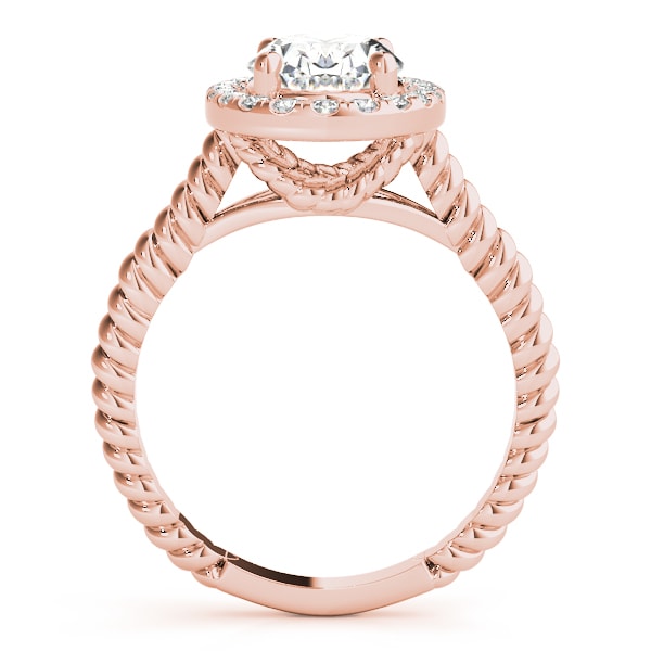 14K Rose Gold 1 ct tw Halo Diamond Engagement Ring