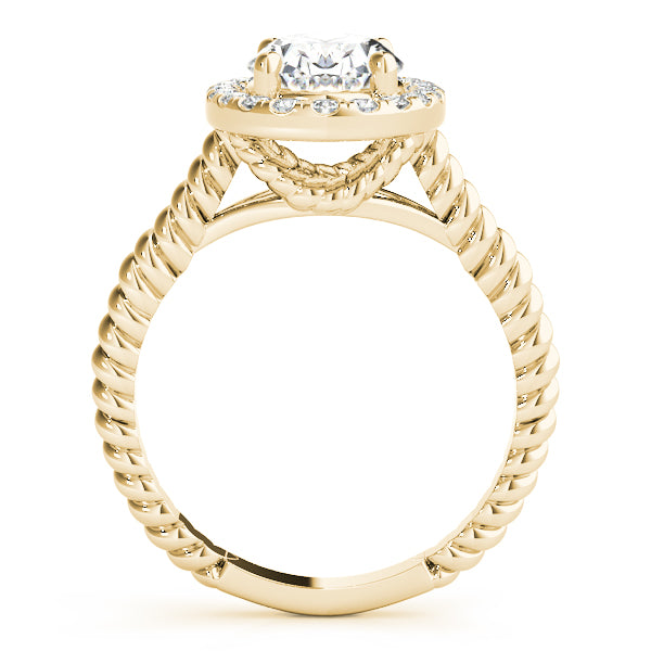 18K Yellow Gold 1 ct tw Halo Diamond Engagement Ring