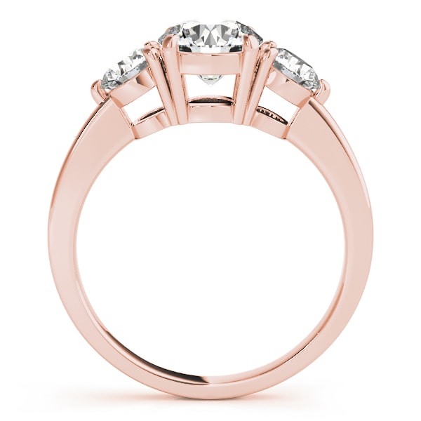 14K Rose Gold 1 1/2 ct tw Three Stone Diamond Engagement Ring