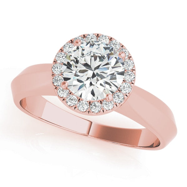 18K Rose Gold 1 ct tw Halo Diamond Engagement Ring