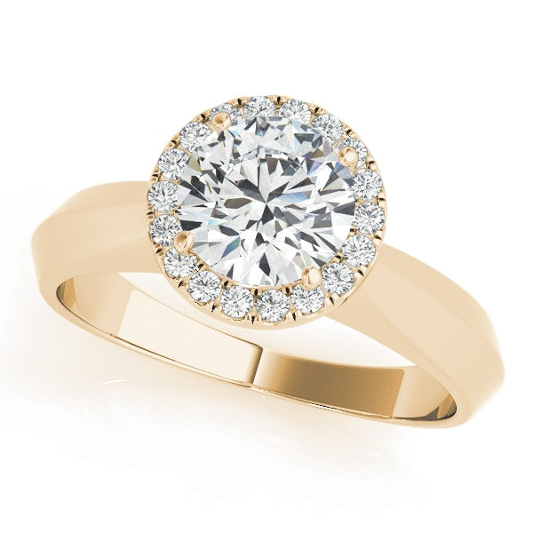 18K Yellow Gold 1 ct tw Halo Diamond Engagement Ring