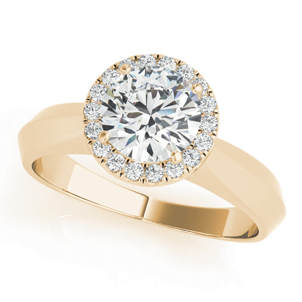 18K Yellow Gold 1 ct tw Halo Diamond Engagement Ring