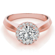 14K Rose Gold 1 ct tw Halo Diamond Engagement Ring
