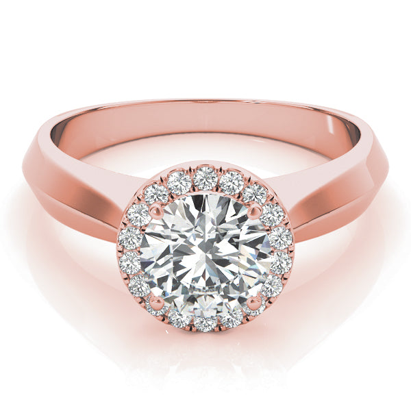 14K Rose Gold 1 ct tw Halo Diamond Engagement Ring