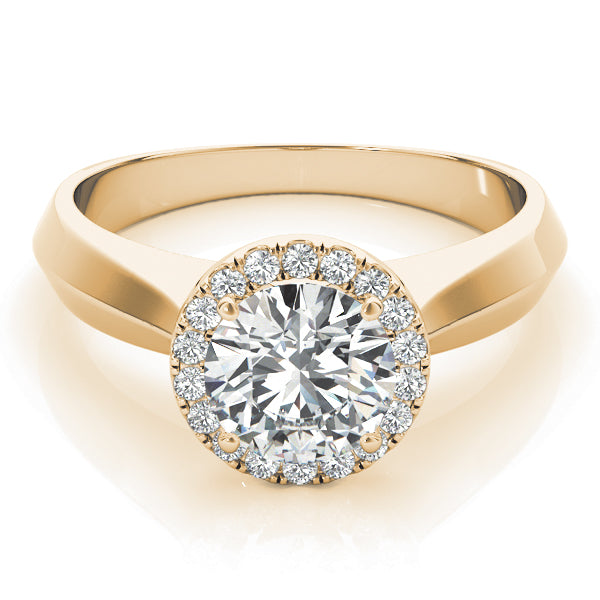 14K Yellow Gold 1 ct tw Halo Diamond Engagement Ring