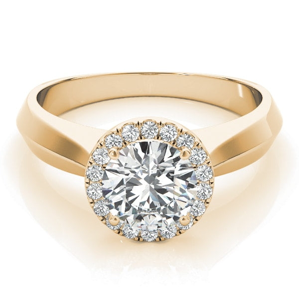 14K Yellow Gold 1 ct tw Halo Diamond Engagement Ring
