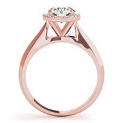 14K Rose Gold 1 ct tw Halo Diamond Engagement Ring
