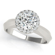 1 CT Round Diamond Halo Engagement Ring