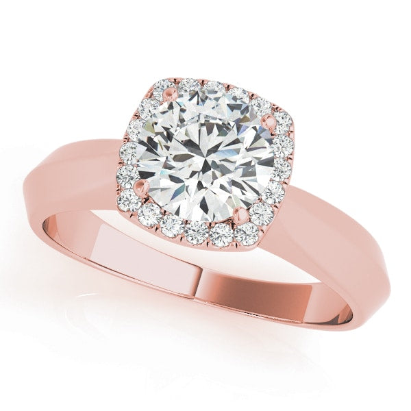 14K Rose Gold 1 1/8 ct tw Halo Diamond Engagement Ring