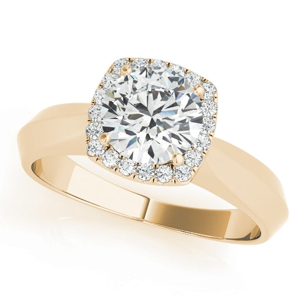 18K Yellow Gold 1 1/8 ct tw Halo Diamond Engagement Ring