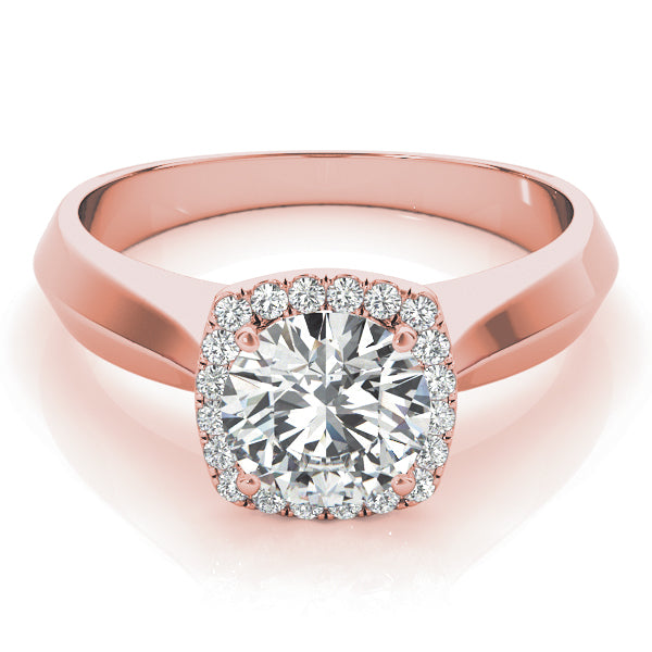14K Rose Gold 1 1/8 ct tw Halo Diamond Engagement Ring