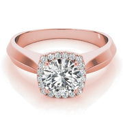 14K Rose Gold 1 1/8 ct tw Halo Diamond Engagement Ring