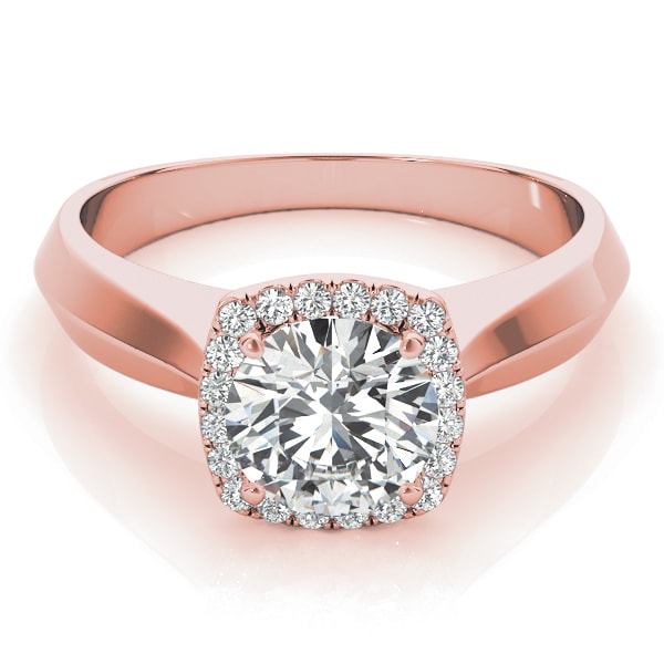 14K Rose Gold 1 1/8 ct tw Halo Diamond Engagement Ring