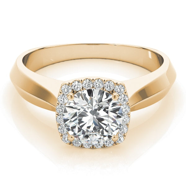 14K Yellow Gold 1 1/8 ct tw Halo Diamond Engagement Ring