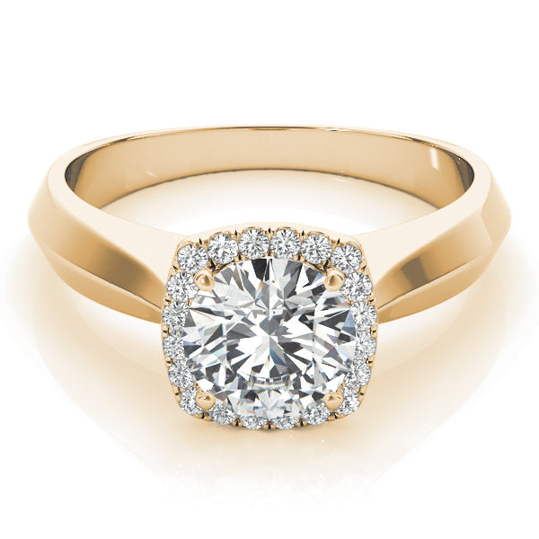 18K Yellow Gold 1 1/8 ct tw Halo Diamond Engagement Ring