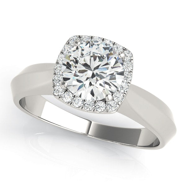 14K White Gold 1 1/8 ct tw Halo Diamond Engagement Ring