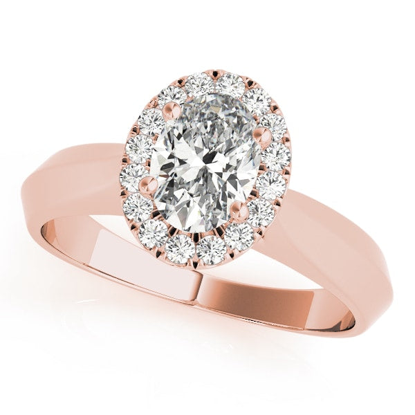 18K Rose Gold 1/2 ct tw Halo Diamond Engagement Ring