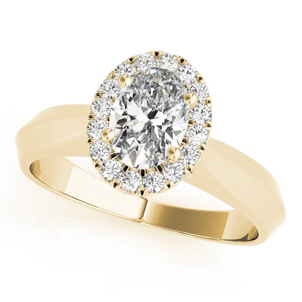 18K Yellow Gold 1/2 ct tw Halo Diamond Engagement Ring