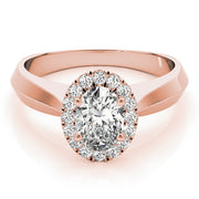 18K Rose Gold 1/2 ct tw Halo Diamond Engagement Ring