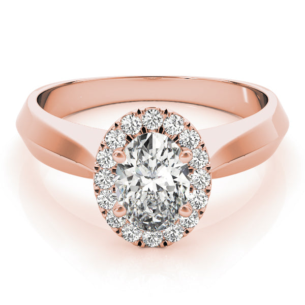 18K Rose Gold 1/2 ct tw Halo Diamond Engagement Ring