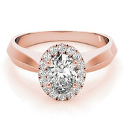 14K Rose Gold 1/2 ct tw Halo Diamond Engagement Ring