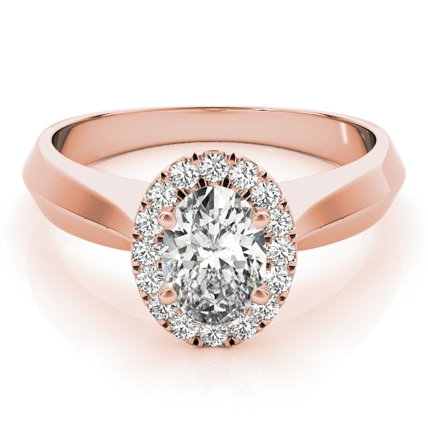 14K Rose Gold 1/2 ct tw Halo Diamond Engagement Ring