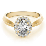 14K Yellow Gold 1/2 ct tw Halo Diamond Engagement Ring