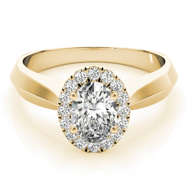 14K Yellow Gold 1/2 ct tw Halo Diamond Engagement Ring