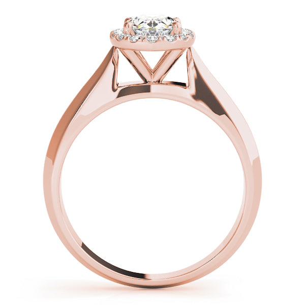 18K Rose Gold 1/2 ct tw Halo Diamond Engagement Ring