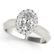 Oval Diamond Halo Engagement Ring