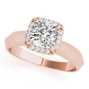 18K Rose Gold 1 ct tw Halo Diamond Engagement Ring