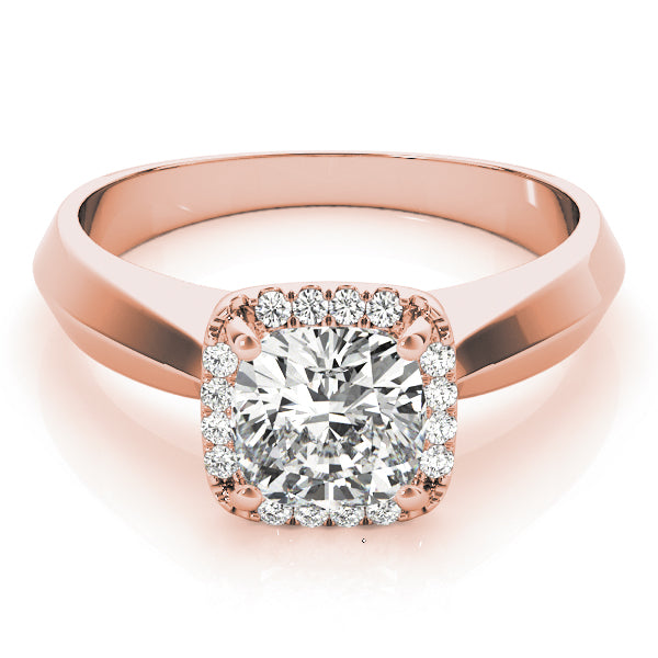 14K Rose Gold 1 ct tw Halo Diamond Engagement Ring