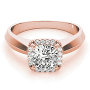 18K Rose Gold 1 ct tw Halo Diamond Engagement Ring