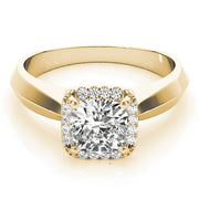 18K Yellow Gold 1 ct tw Halo Diamond Engagement Ring