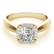 14K Yellow Gold 1 ct tw Halo Diamond Engagement Ring