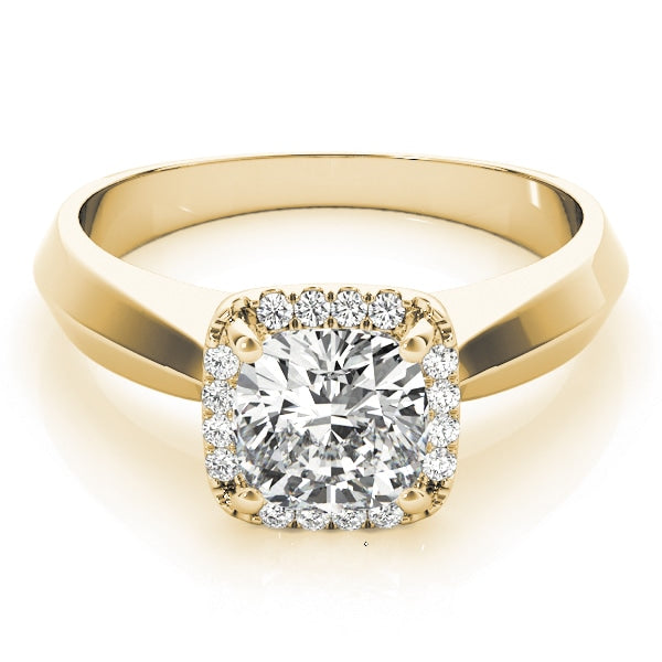 14K Yellow Gold 1 ct tw Halo Diamond Engagement Ring