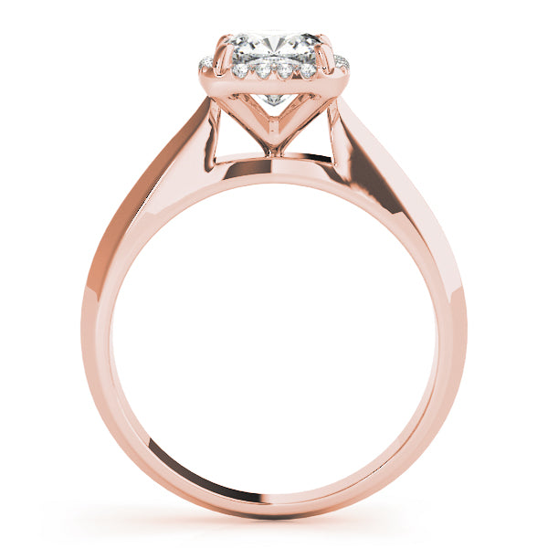 14K Rose Gold 1 ct tw Halo Diamond Engagement Ring