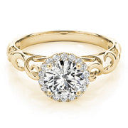 14K Yellow Gold 1 ct tw Halo Diamond Engagement Ring