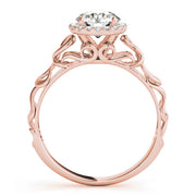 14K Rose Gold 1 ct tw Halo Diamond Engagement Ring