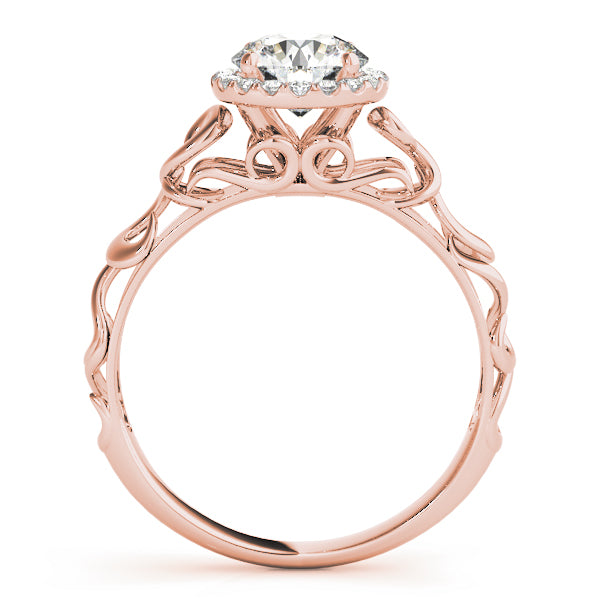 14K Rose Gold 1 ct tw Halo Diamond Engagement Ring