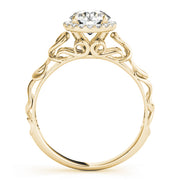 14K Yellow Gold 1 ct tw Halo Diamond Engagement Ring