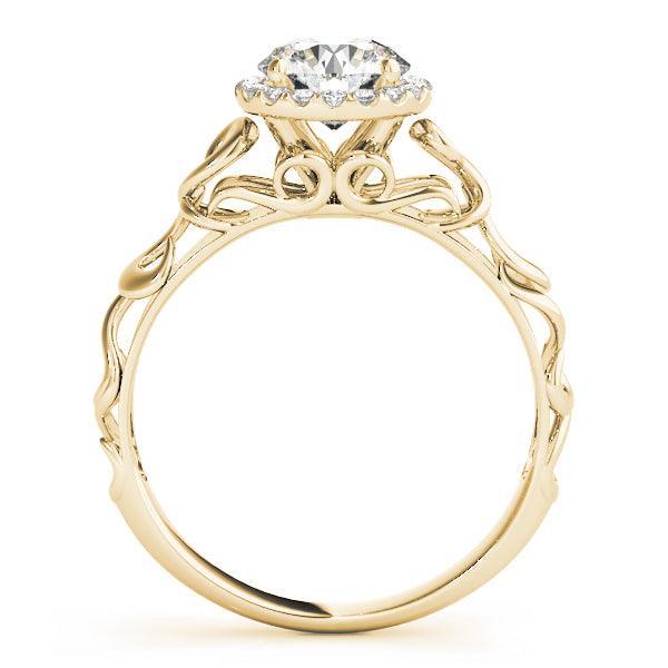 14K Yellow Gold 1 ct tw Halo Diamond Engagement Ring