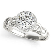 18K White Gold 1 ct tw Halo Diamond Engagement Ring