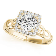 14K Yellow Gold 1 CT Diamond Halo Engagement Ring