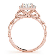 18K Rose Gold 1 1/8 ct tw Halo Diamond Engagement Ring