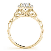 14K Yellow Gold 1 1/8 ct tw Halo Diamond Engagement Ring