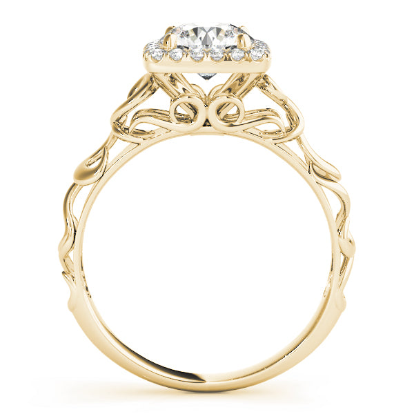 14K Yellow Gold 1 1/8 ct tw Halo Diamond Engagement Ring