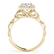 18K Yellow Gold 1 1/8 ct tw Halo Diamond Engagement Ring
